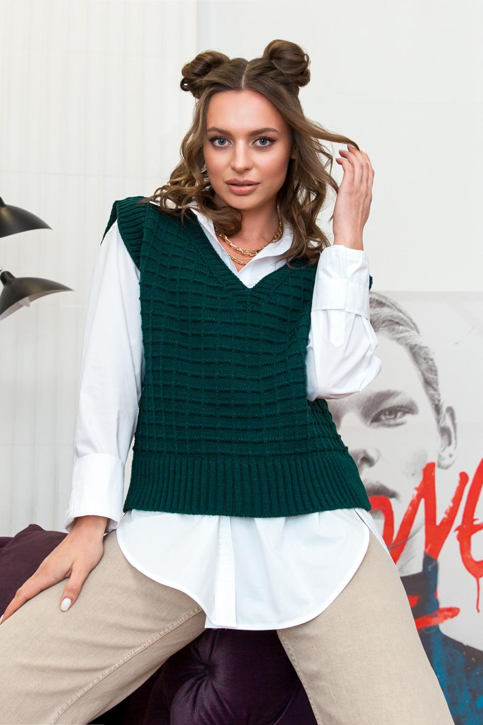 Molly Women&#39;s Knitted Vest (Dark Emerald)