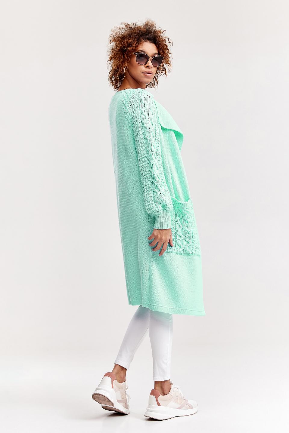 Fashionable knitted cardigan &quot;Marshmallow&quot; (mint)