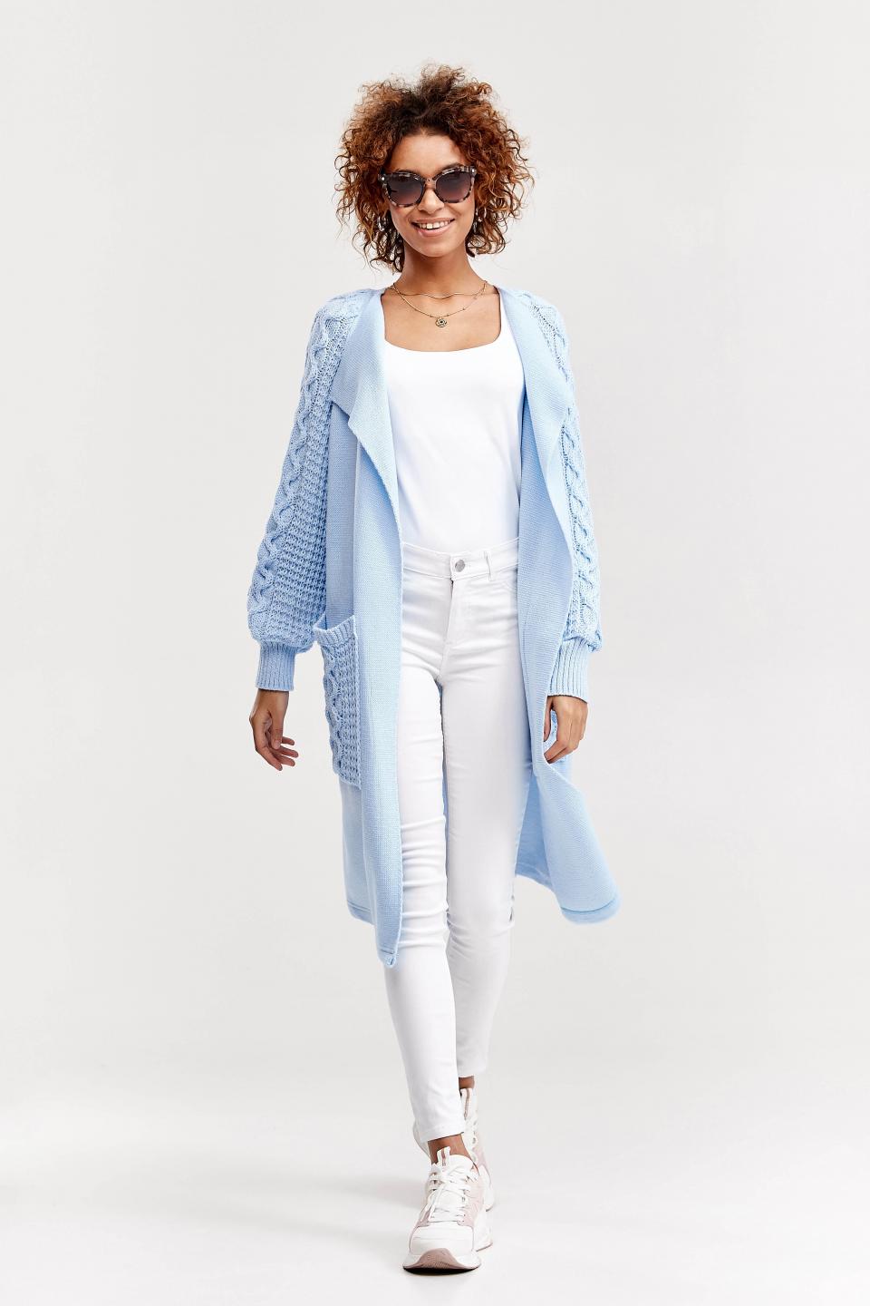 Knitted fashionable cardigan &quot;Marshmallow&quot; (blue)