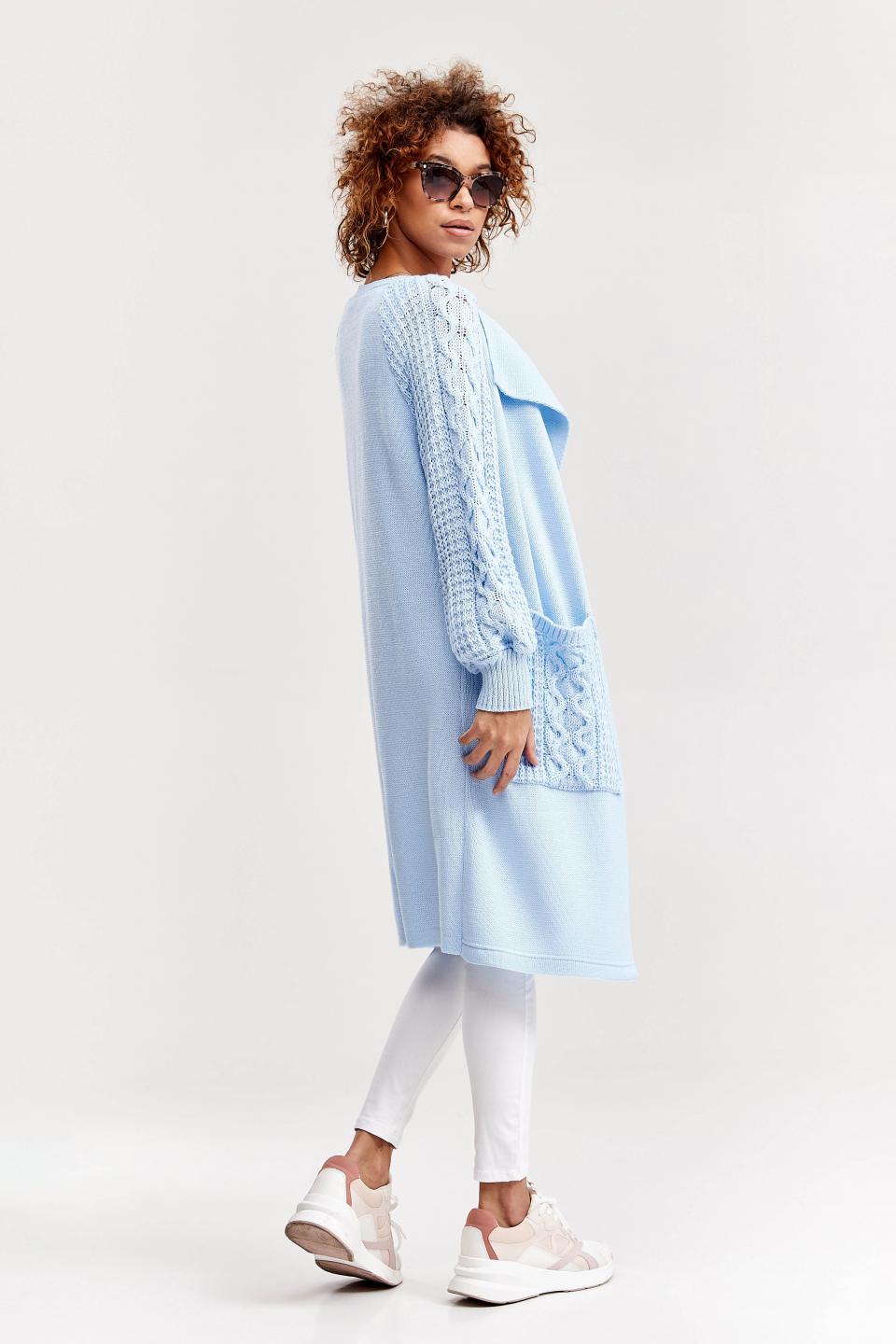 Knitted fashionable cardigan &quot;Marshmallow&quot; (blue)