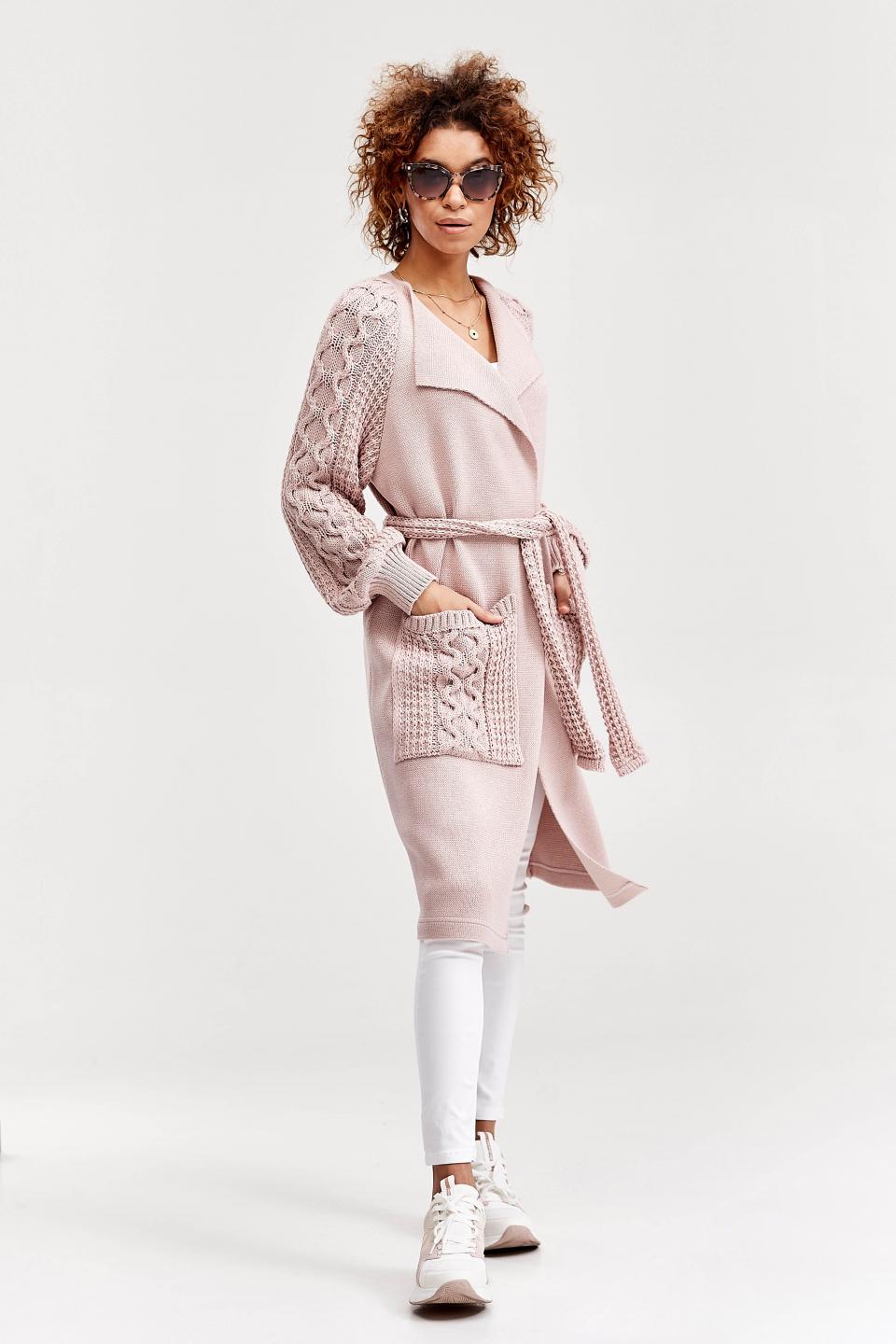 Knitted fashionable cardigan &quot;Marshmallow&quot; (powder)