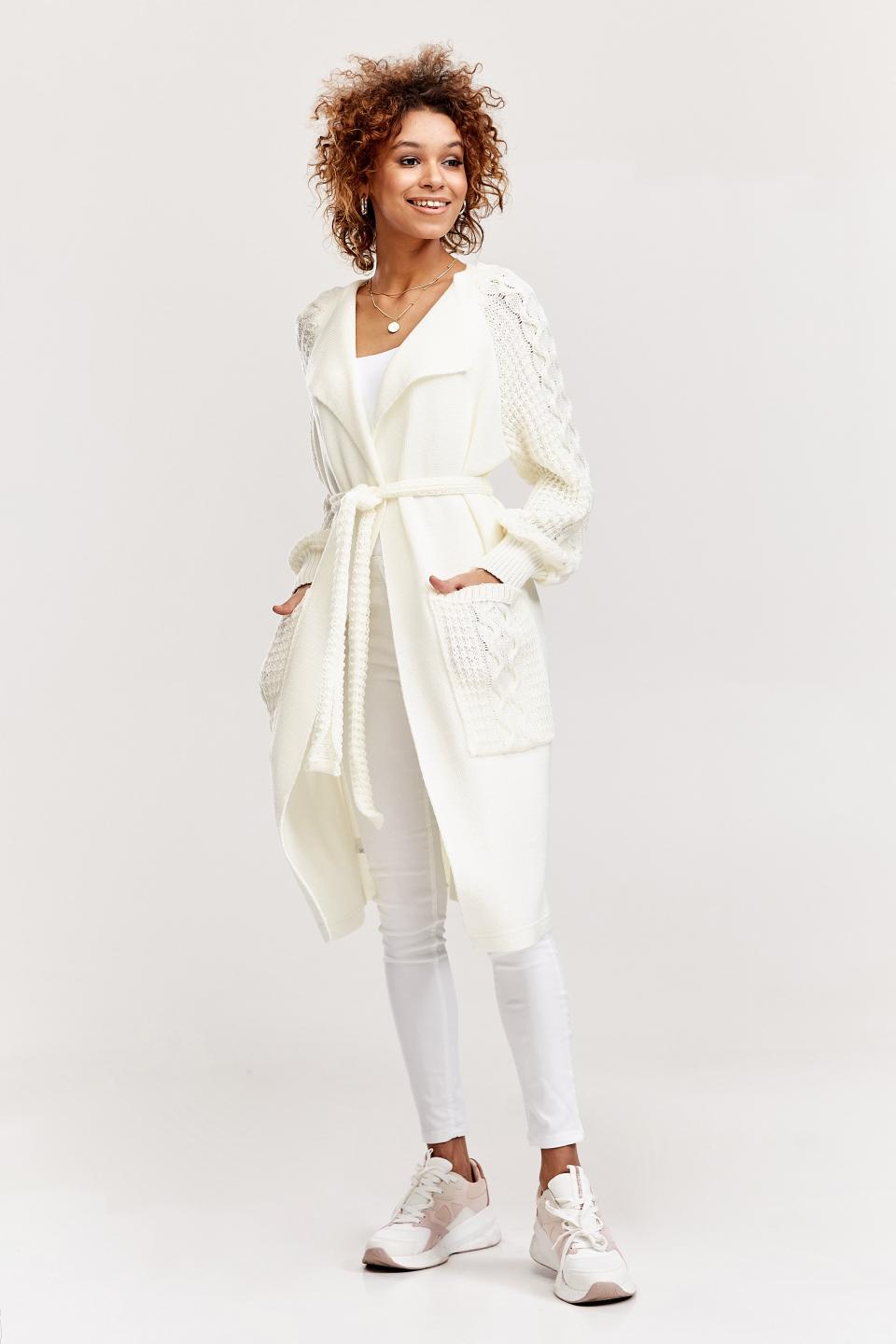 Knitted fashionable cardigan &quot;Marshmallow&quot; (milk)