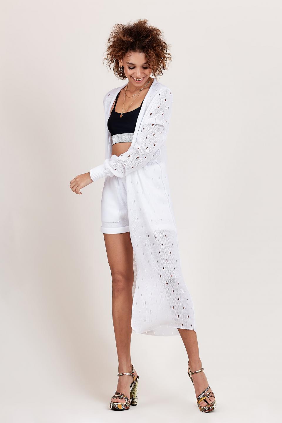Set: cardigan &quot;Pea&quot; with shorts (white)