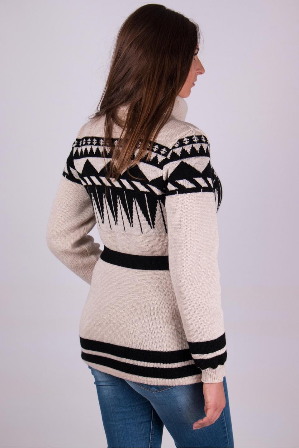 Knitted sweater with a zipper &quot;Toffee&quot; (linen, black)
