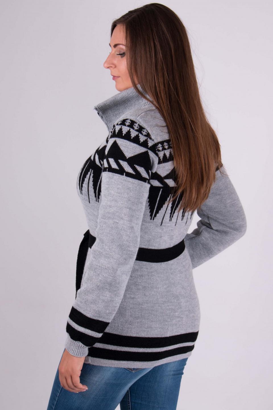 Knitted sweater with a zipper &quot;Toffee&quot; (gray, black)