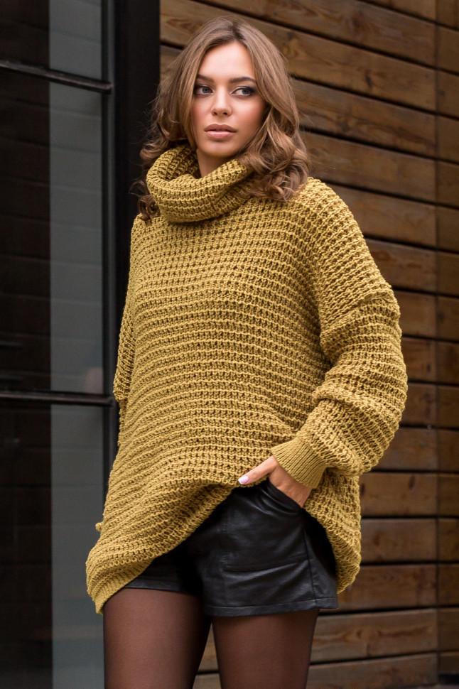 Warm knitted sweater oversize &quot;Freestyle&quot; (pistachio)