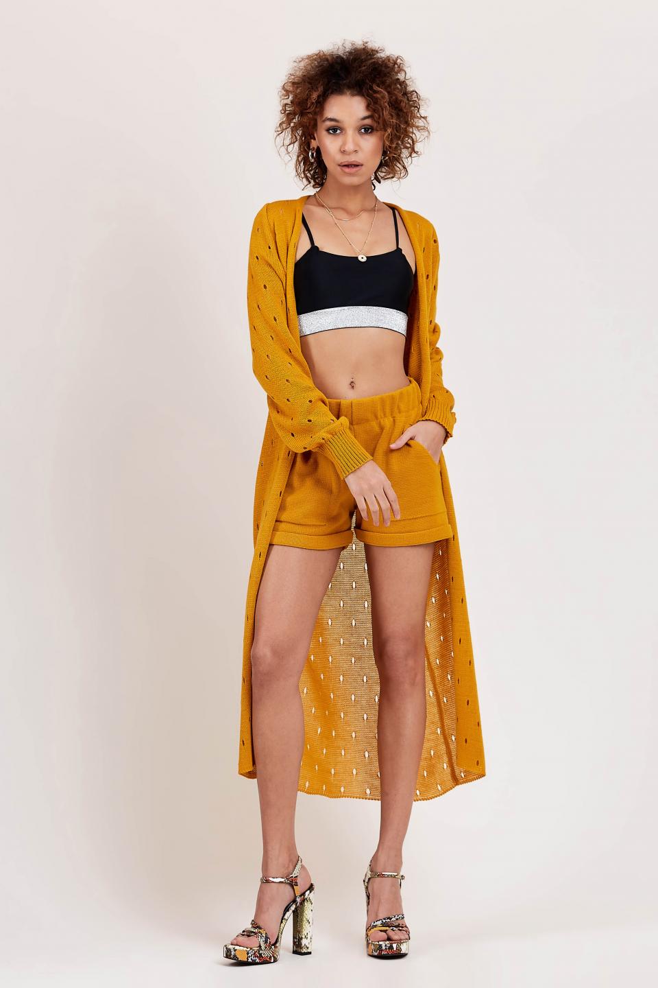 Set: cardigan &quot;Pea&quot; with shorts (mustard)