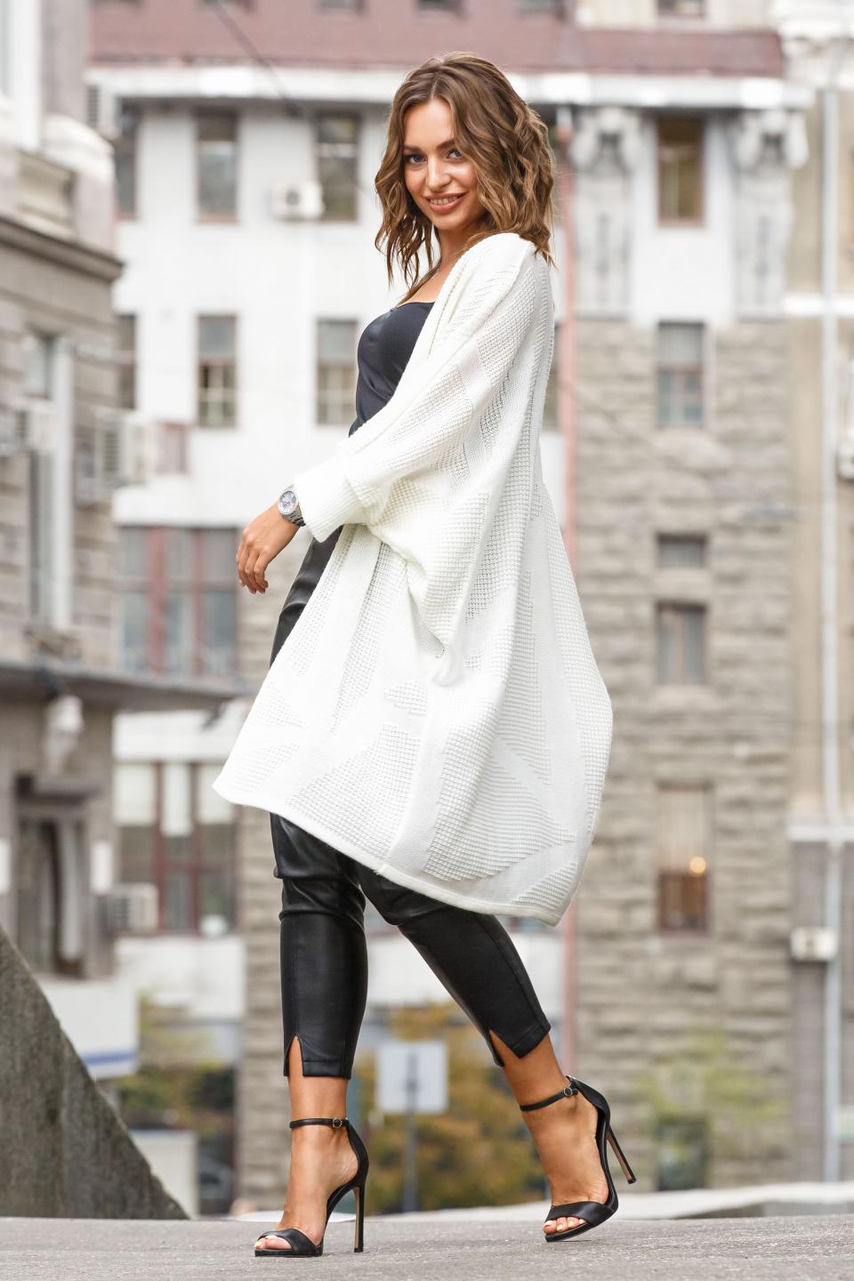 Lightweight oversize cardigan &quot;Mouse&quot; (ivory)