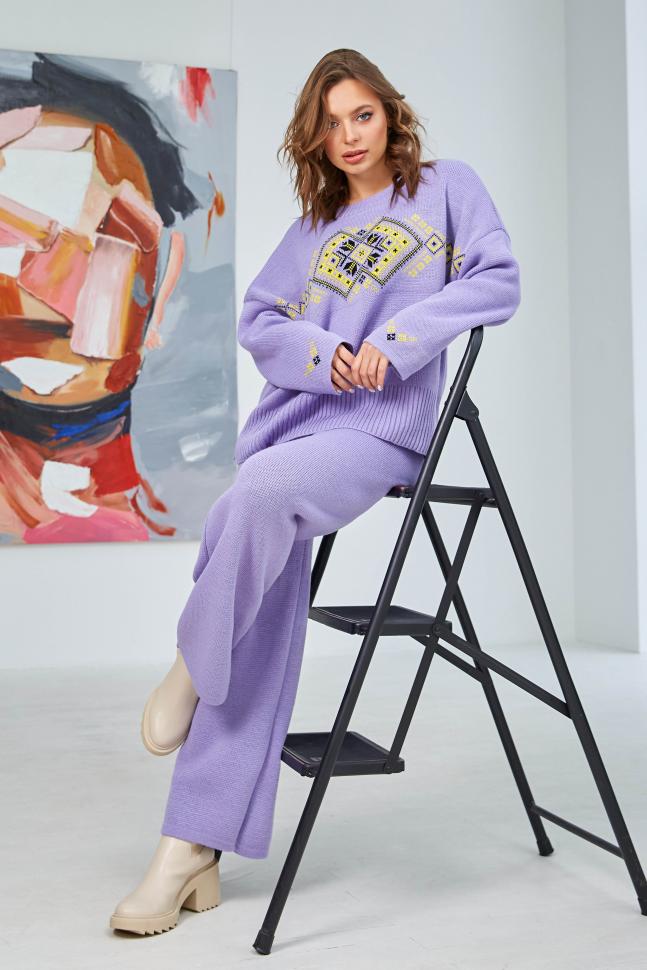 Set: «Ethno» jumper and trousers (purple, yellow, black)